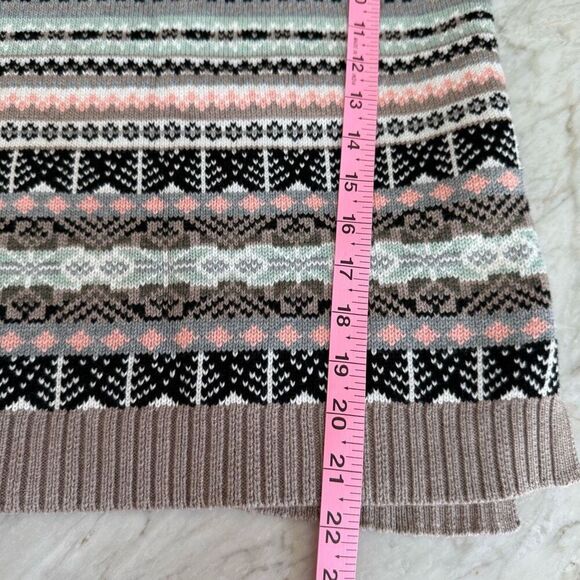 Victoria's Secret Sweater Knit Fair Isle Striped Oversize Thick 100% Cotton sz S - Picture 7 of 7